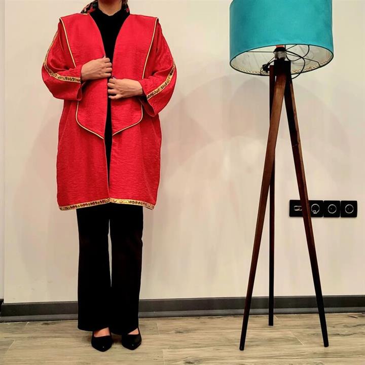 مانتو کتان کریستال نواردوزی شده